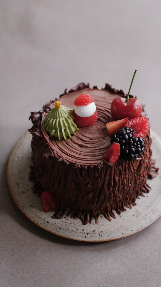 ⏐聖誕限定款⏐純素黑朱古力車厘子木頭蛋糕